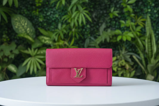 Louis Vuitton Pink Leather Lockme Wallet