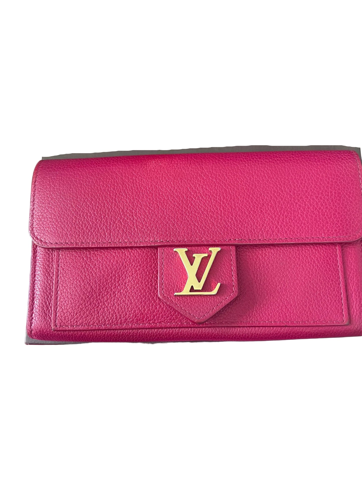 Louis Vuitton Pink Leather Lockme Wallet
