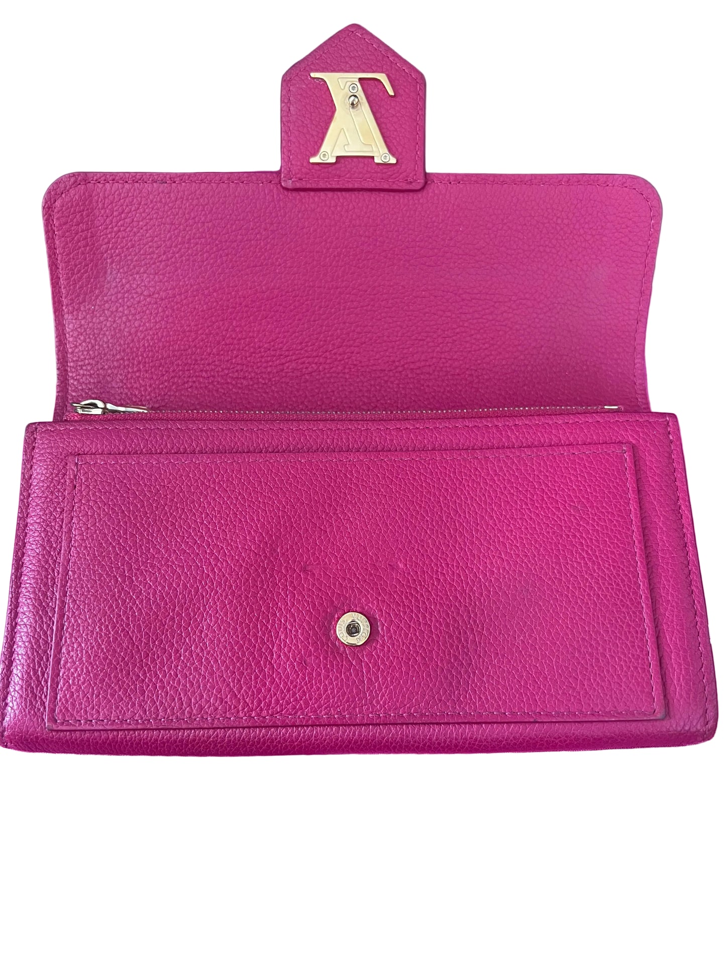 Louis Vuitton Pink Leather Lockme Wallet
