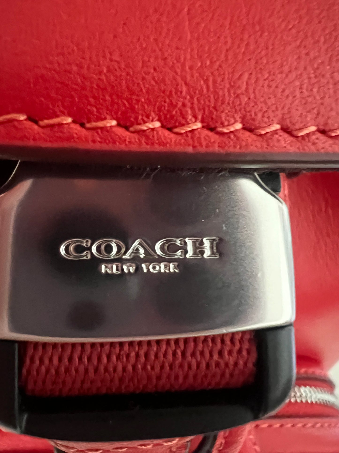 Coach Apple Red Smooth Leather Pace Backpack