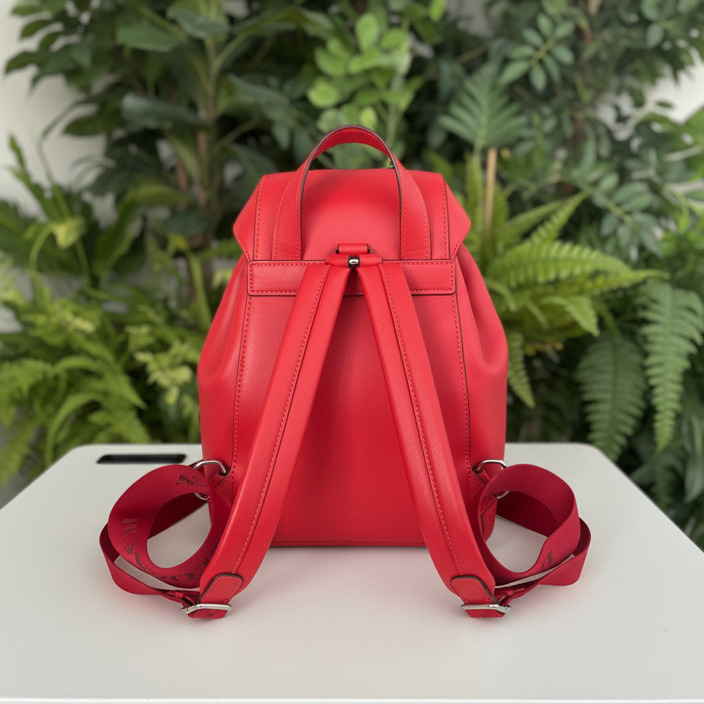 Coach Apple Red Smooth Leather Pace Backpack