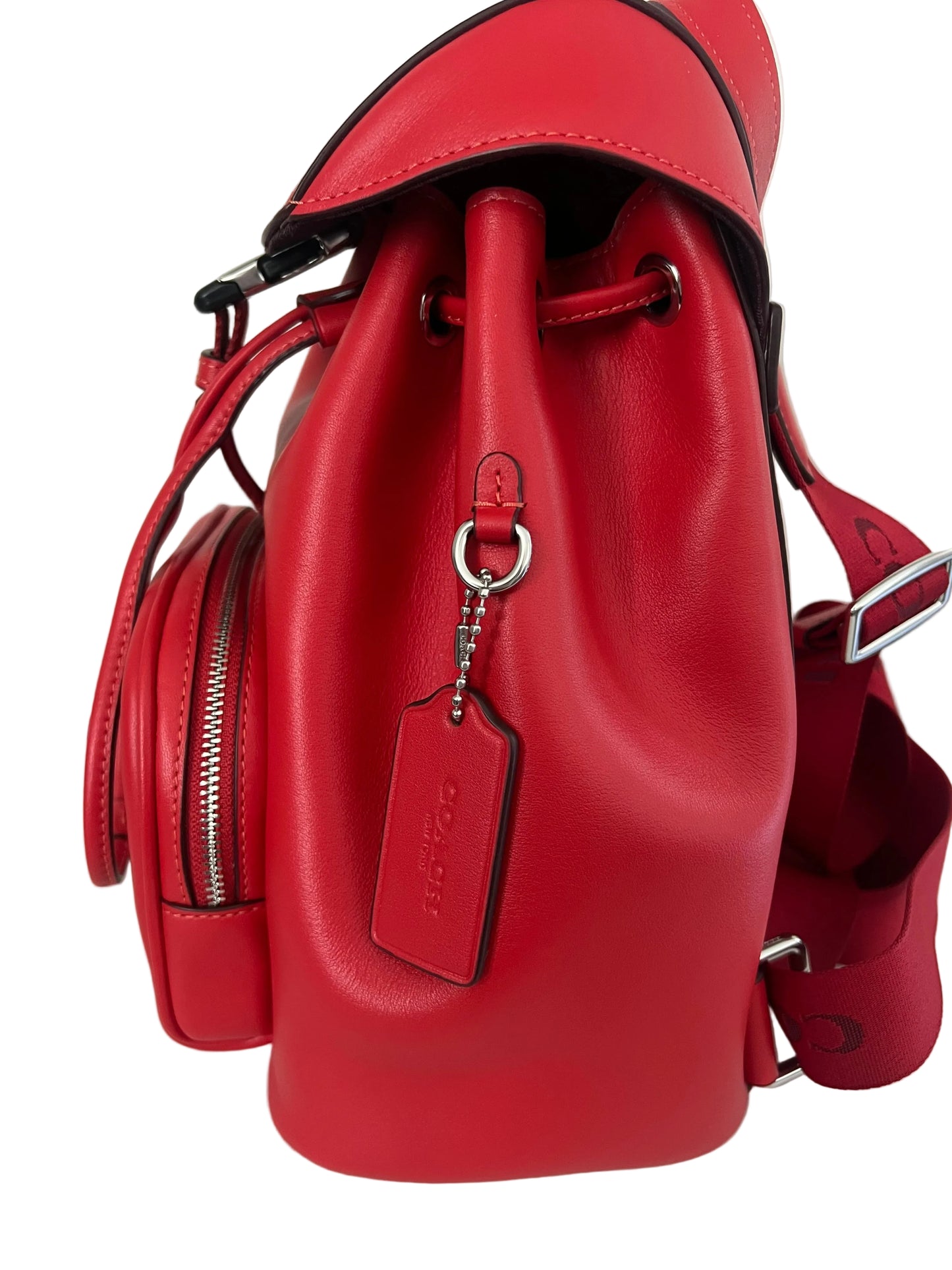 Coach Apple Red Smooth Leather Pace Backpack