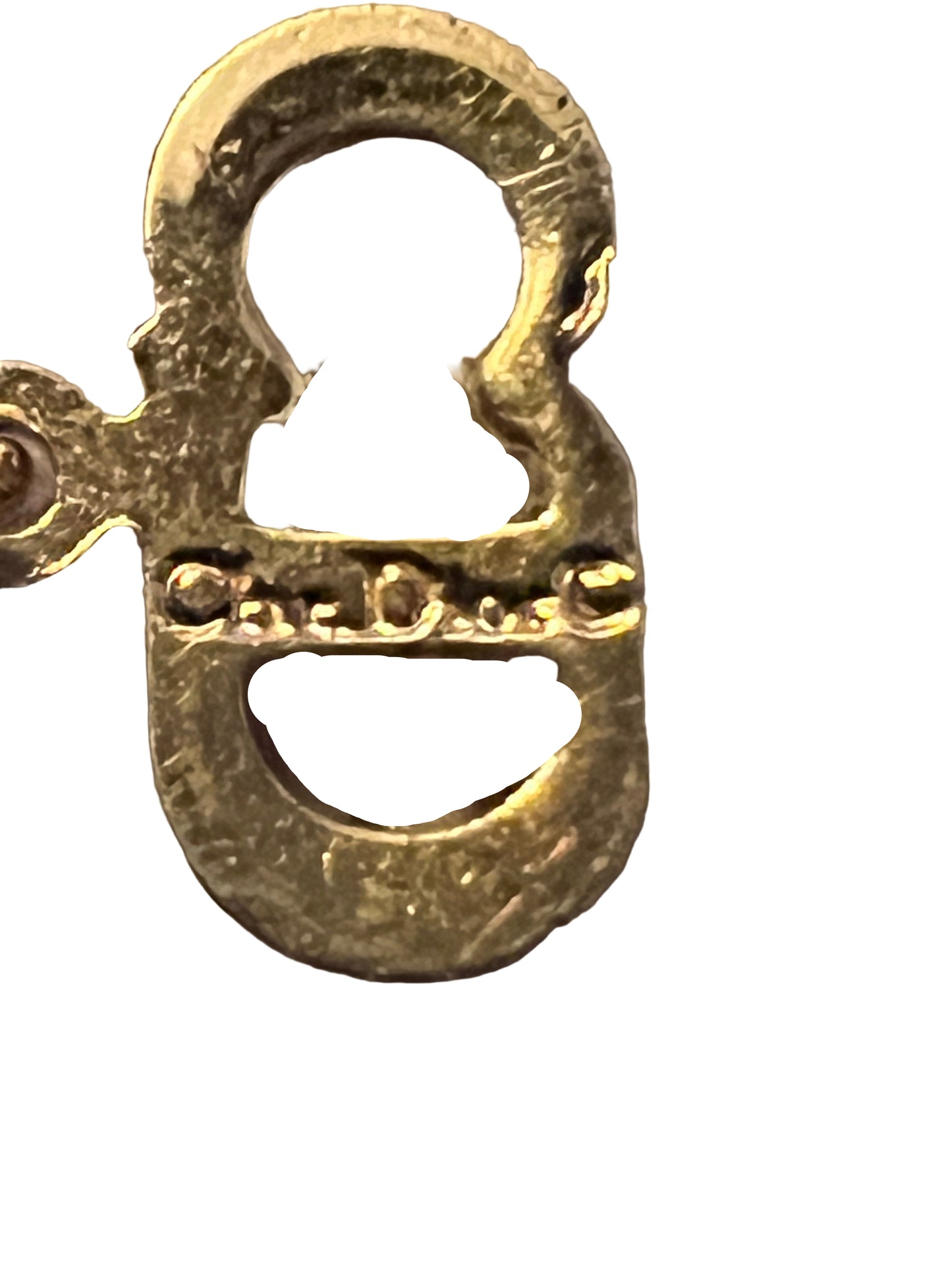 Dior Vintage Bar Logo Necklace with Crystals