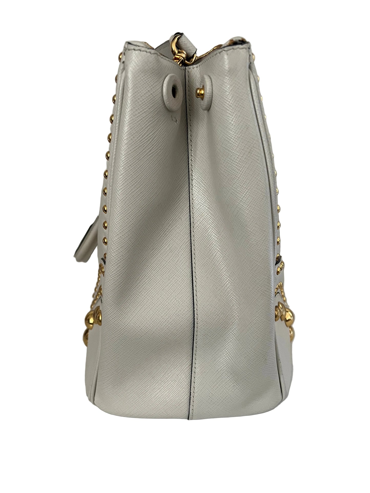 Prada Saffiano Lux Leather Turnlock Double Zip Tote