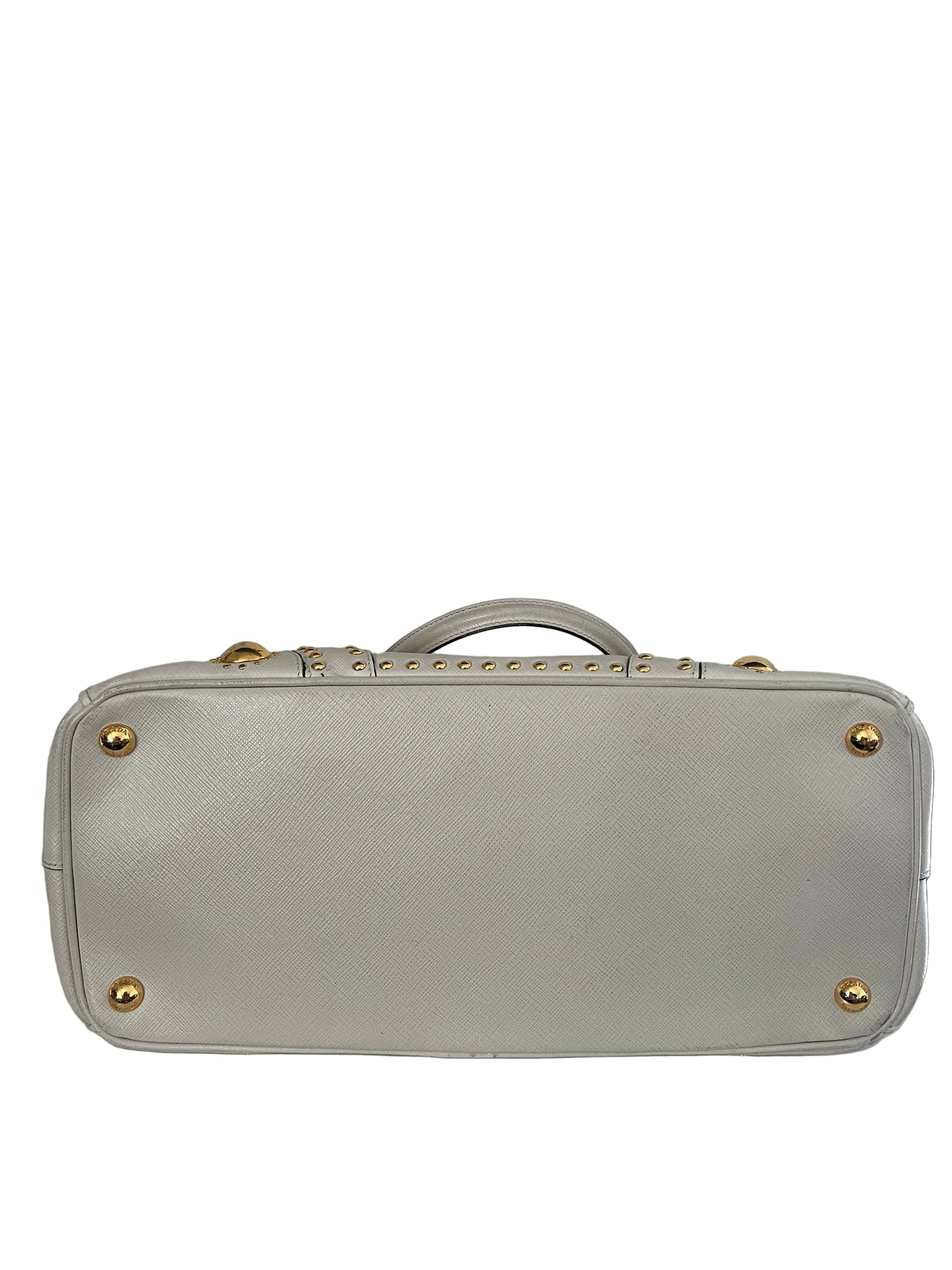 Prada Saffiano Lux Leather Turnlock Double Zip Tote