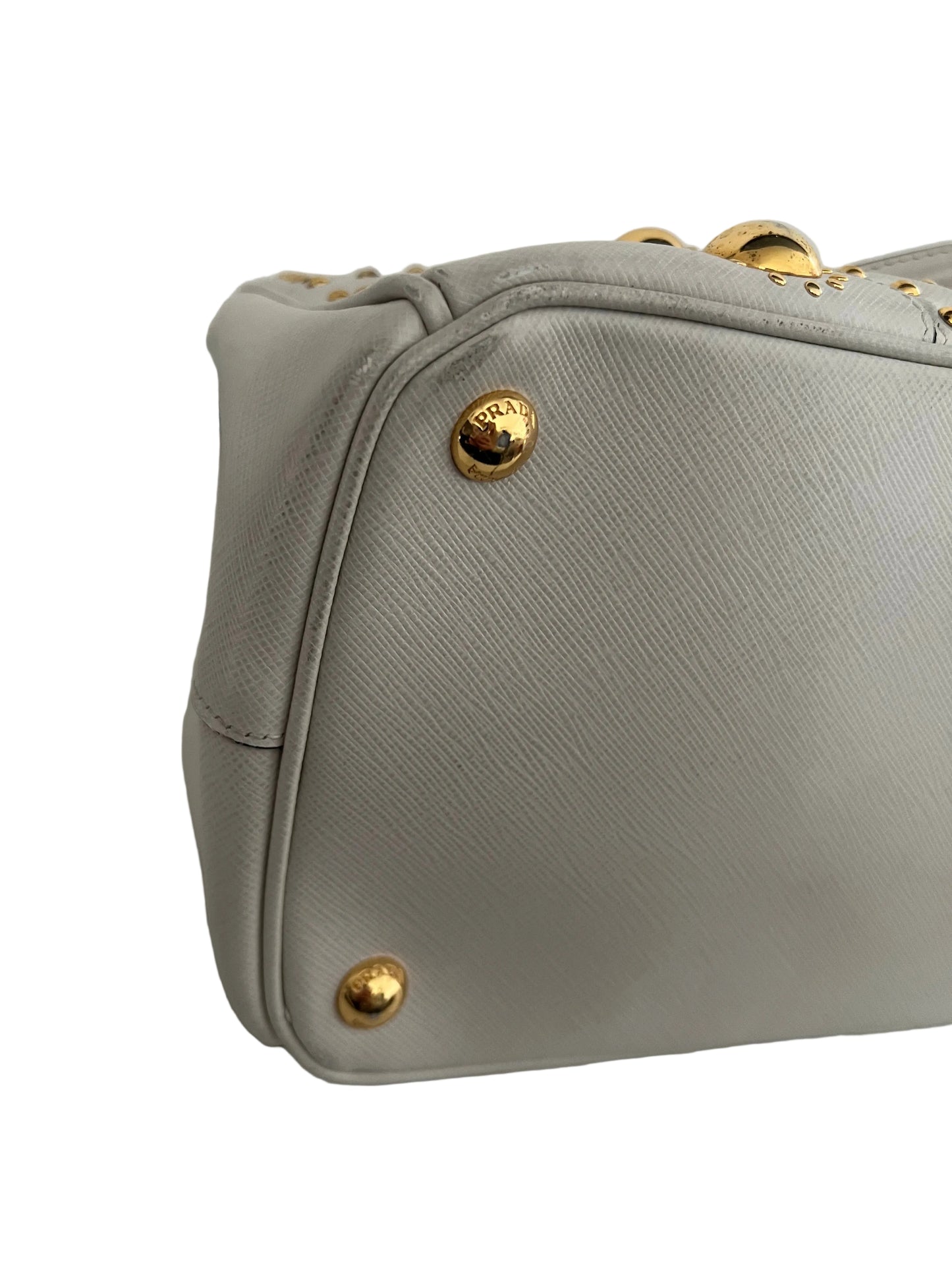 Prada Saffiano Lux Leather Turnlock Double Zip Tote