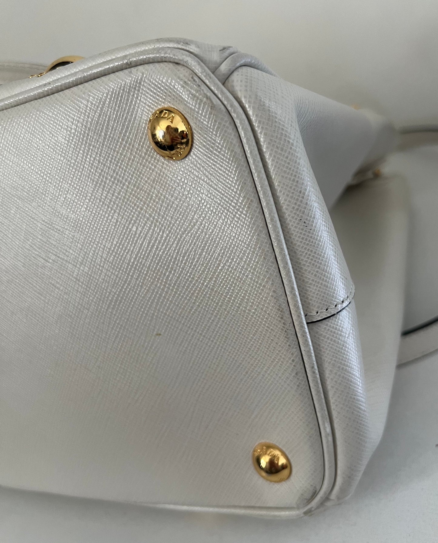 Prada Saffiano Lux Leather Turnlock Double Zip Tote