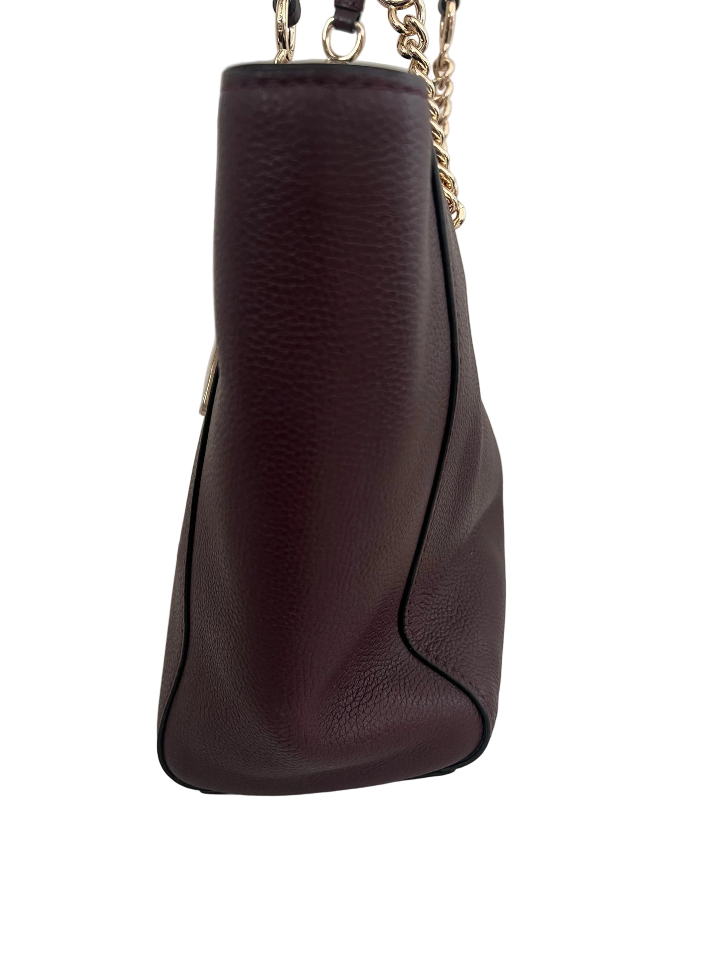 Coach Oxblood Turnlock Chain Tote 27