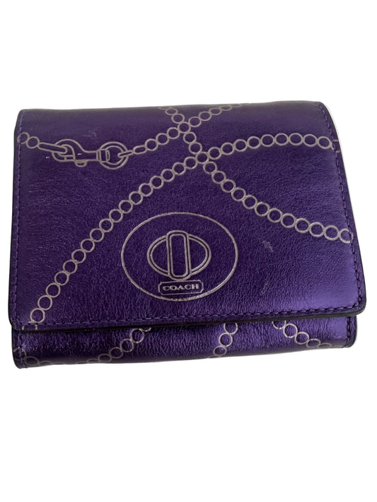 Coach Vintage Purple Leather Wallet