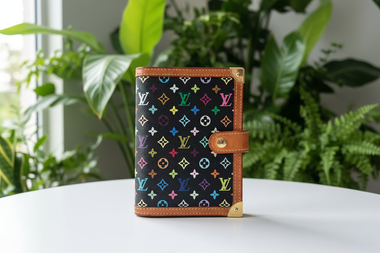Louis Vuitton Murakami Black Multicolor Agenda PM
