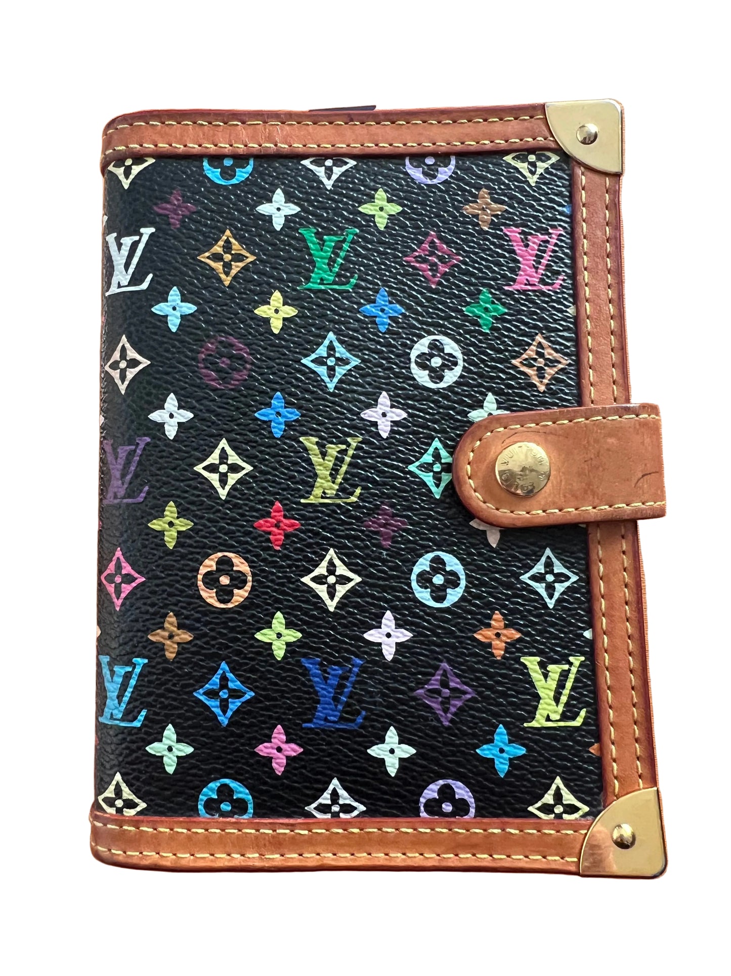 Louis Vuitton Murakami Black Multicolor Agenda PM