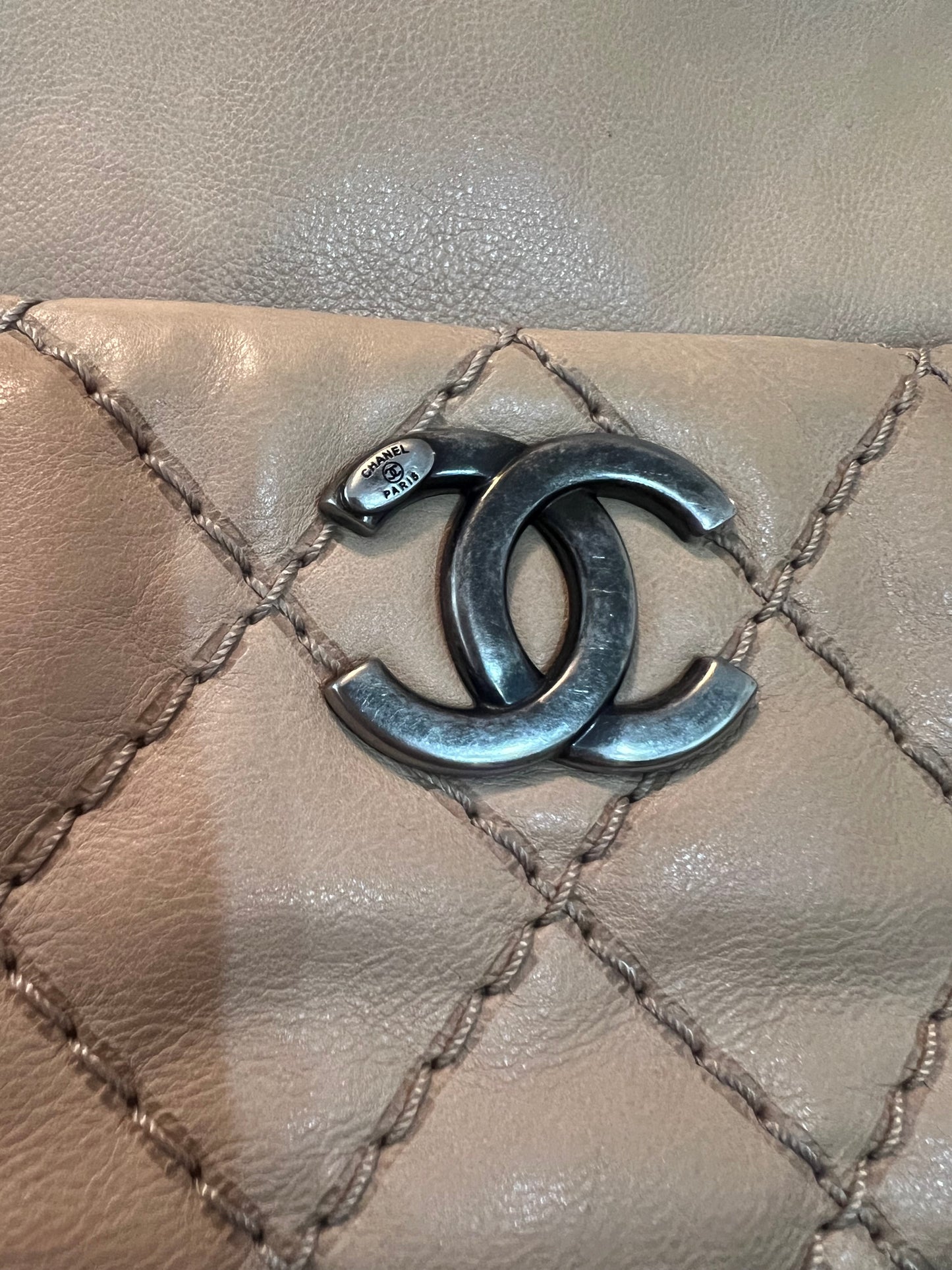 Chanel Beige Wild Stitch Tote