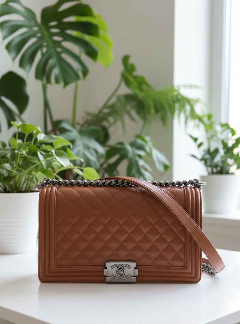 Chanel Patent Copper and Purple Boy Bag