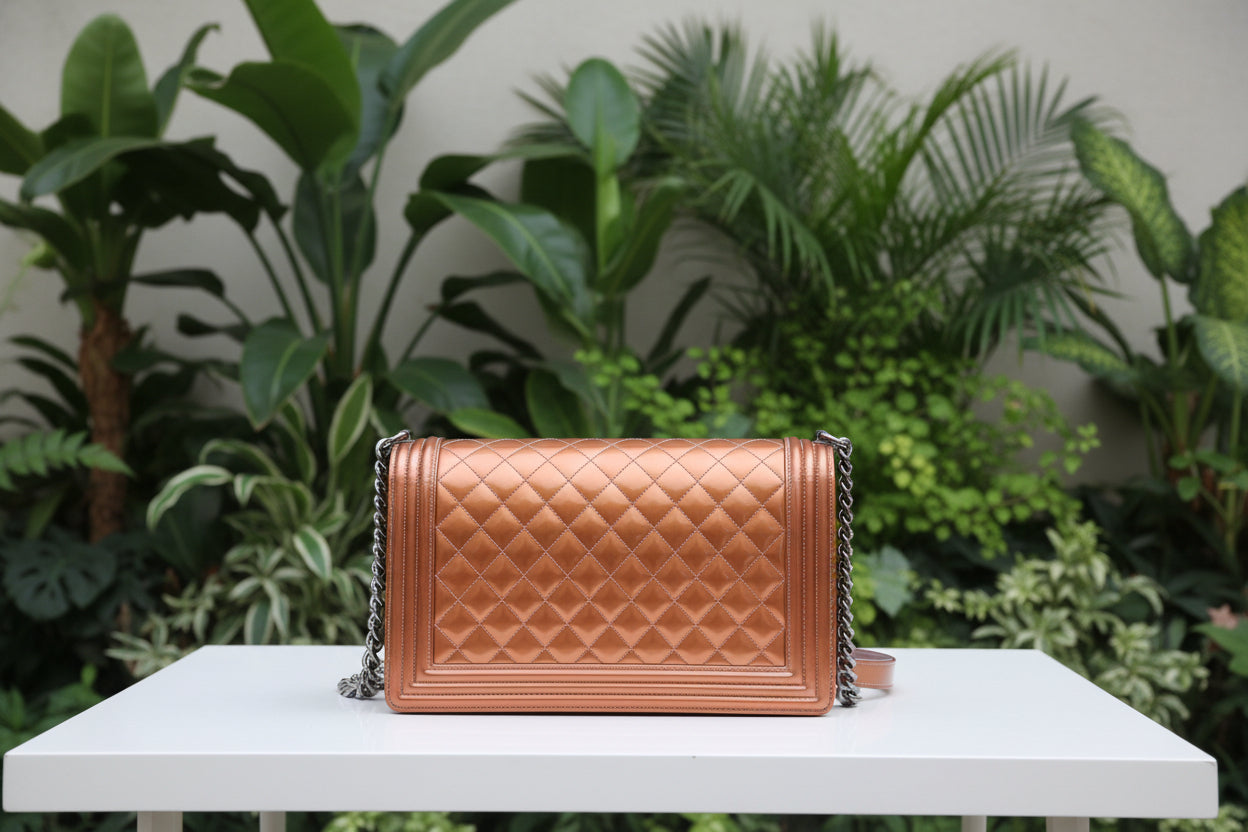 Chanel Patent Copper and Purple Boy Bag