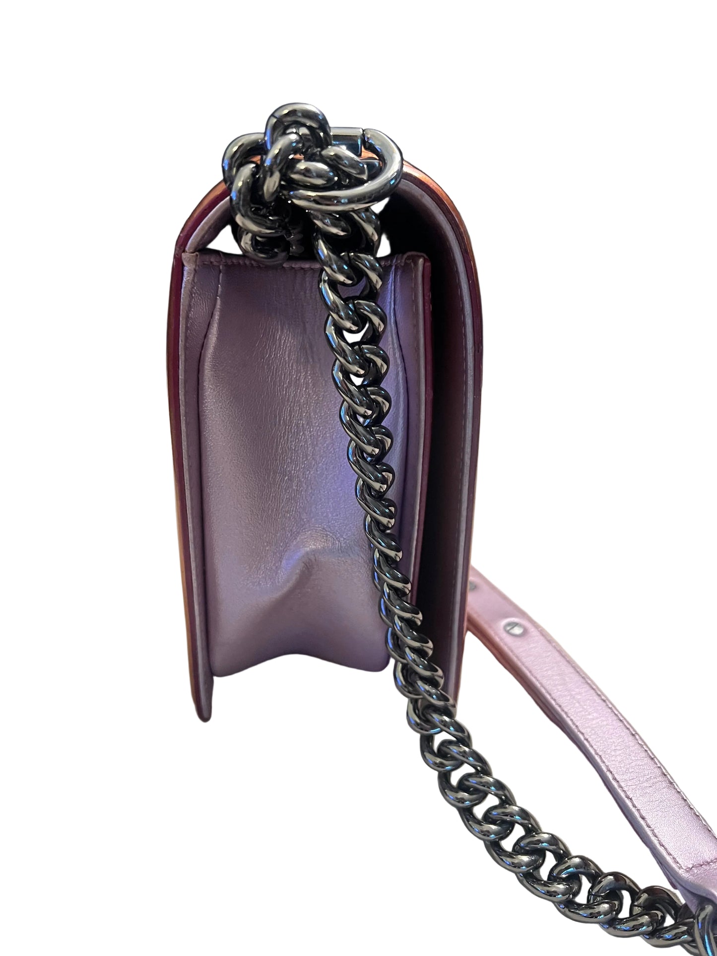 Chanel Patent Copper and Purple Boy Bag