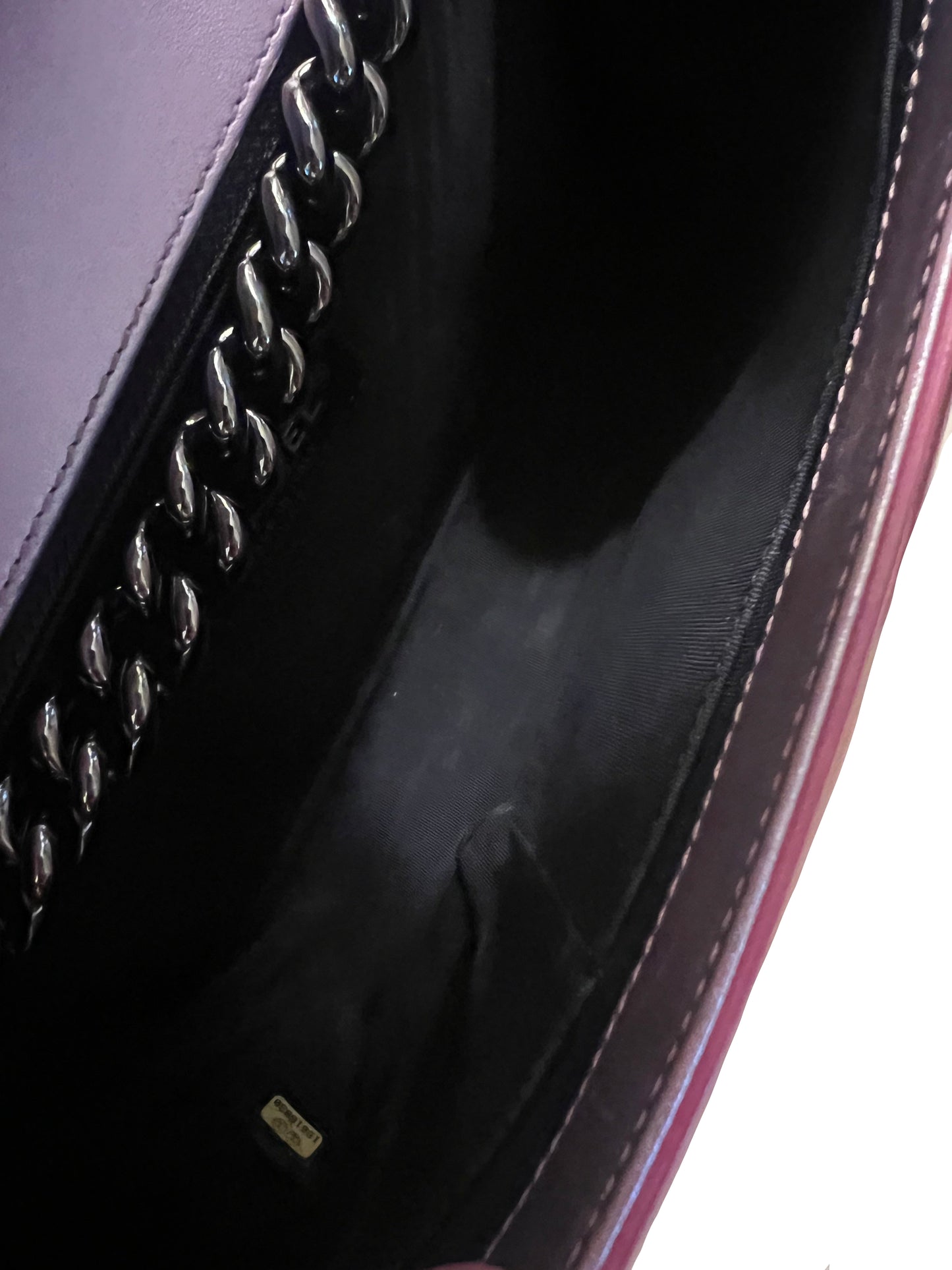 Chanel Patent Copper and Purple Boy Bag