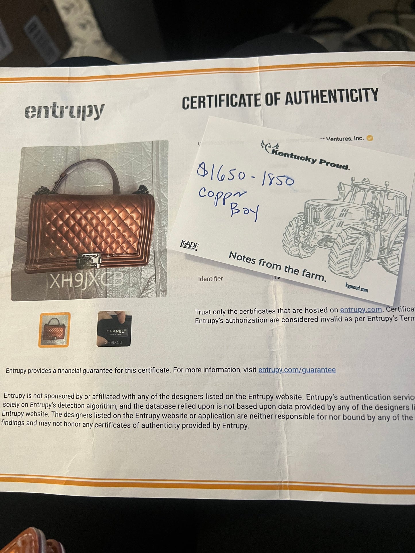 Chanel Patent Copper and Purple Boy Bag