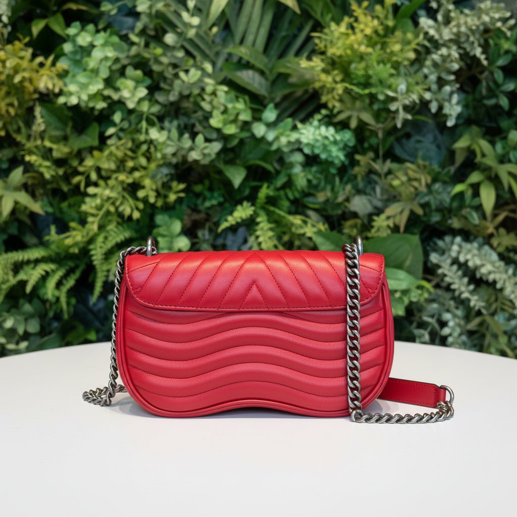 Louis Vuitton New Wave MM Calfskin Red
