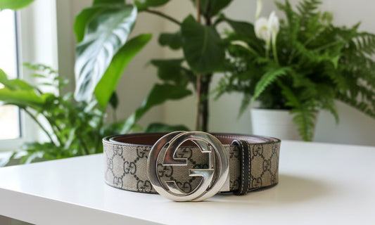 Gucci Monogram Heart Belt - Size 80