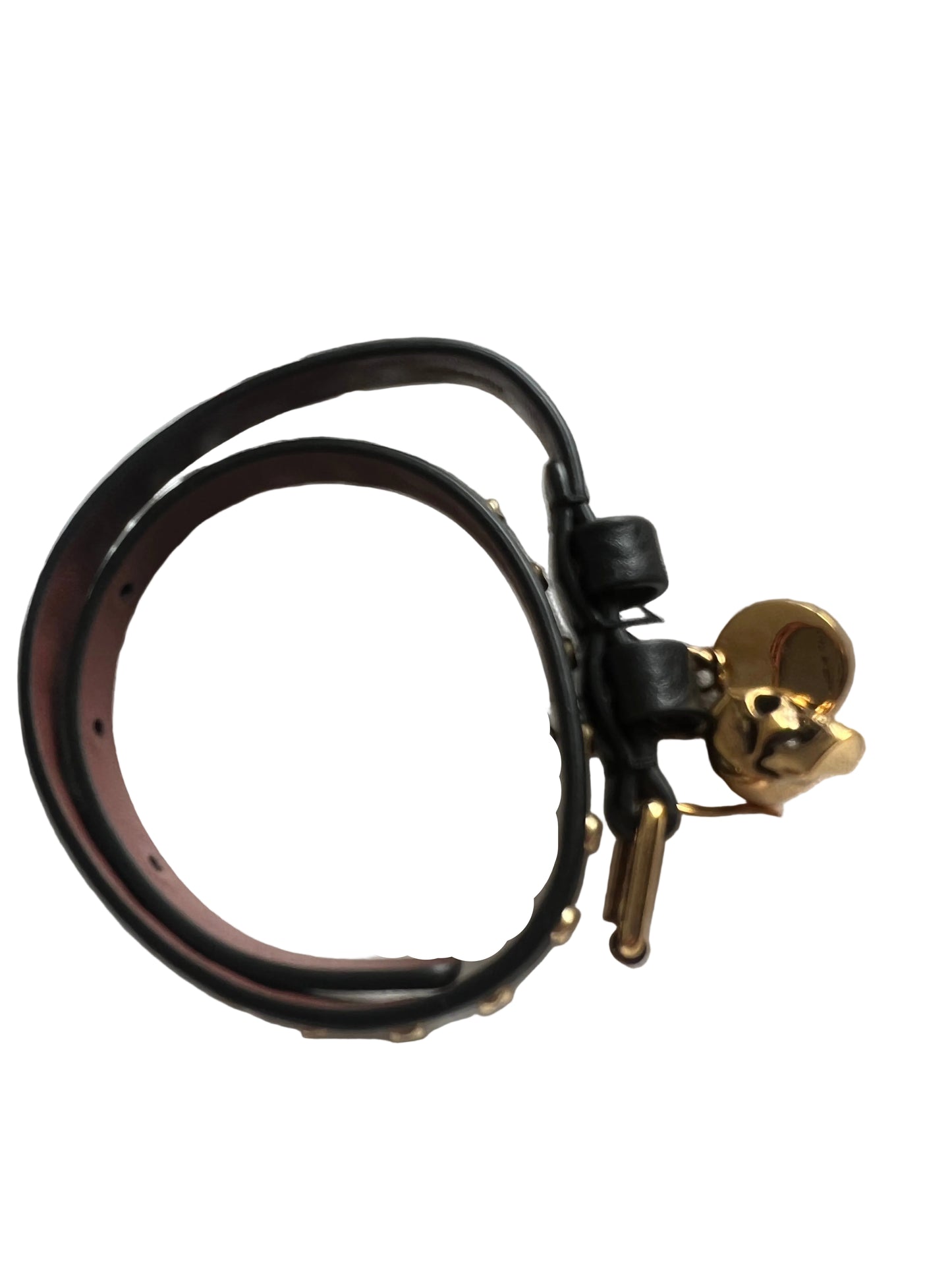 Alexander McQueen Leather Double Wrap Bracelet with Skull