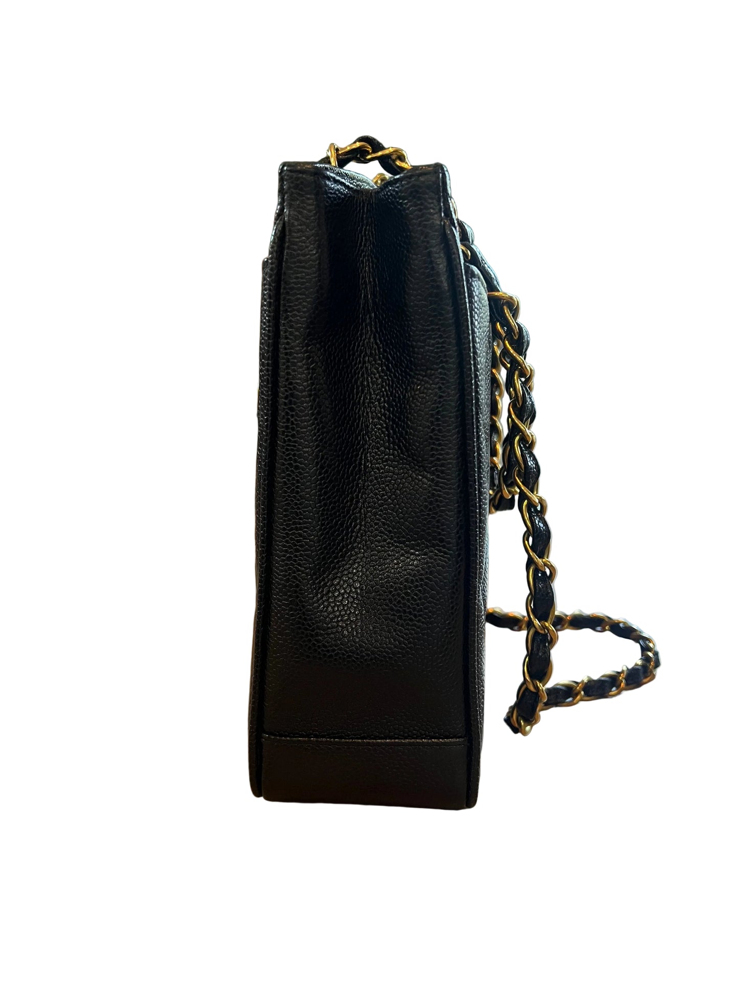Chanel Vintage Black Caviar CC Turnlock Tote
