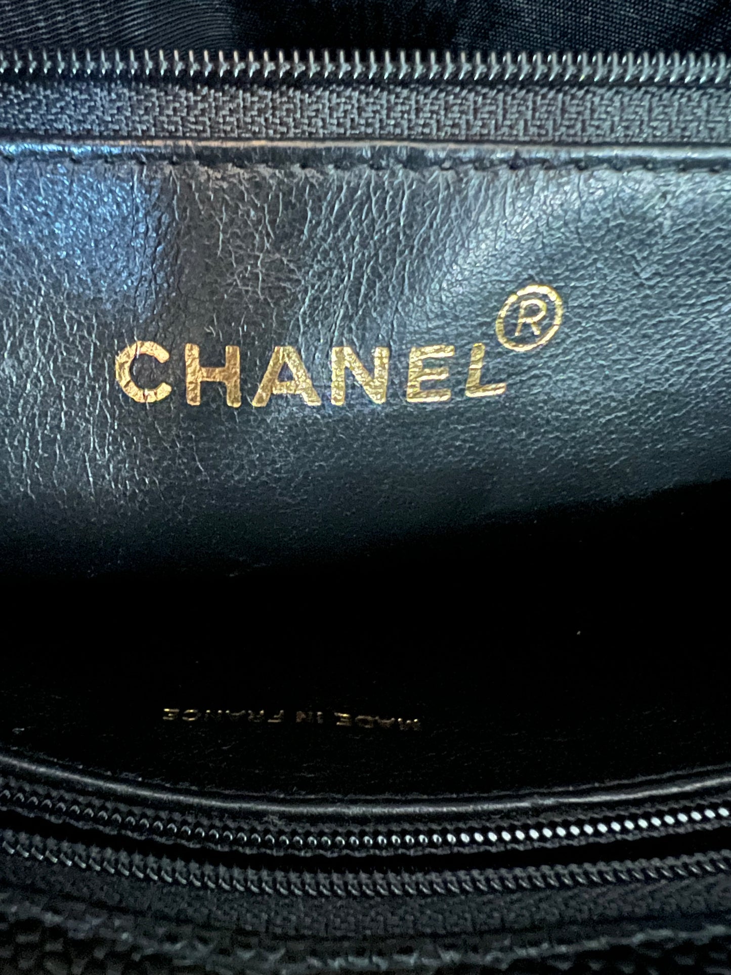 Chanel Vintage Black Caviar CC Turnlock Tote