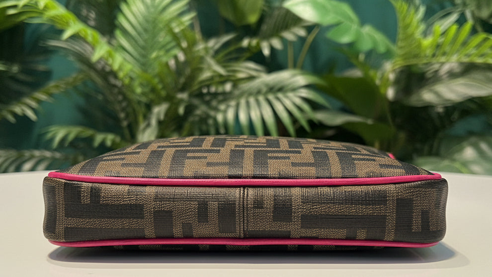 Fendi Spalmati Zucca Canvas Pochette