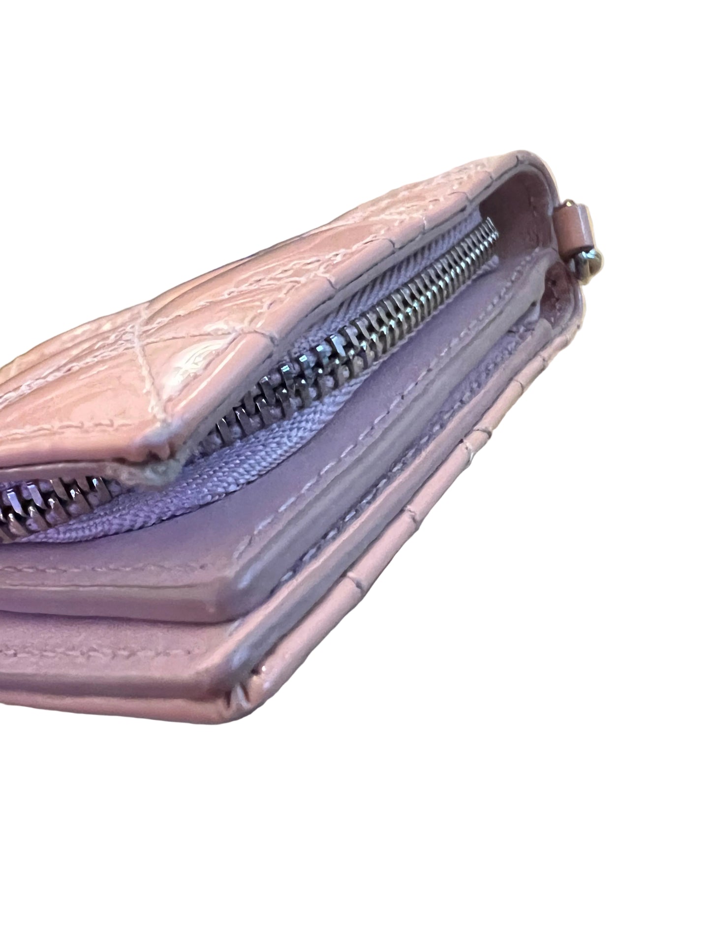 Dior Patent Cannage Lady Dior Pink Wallet