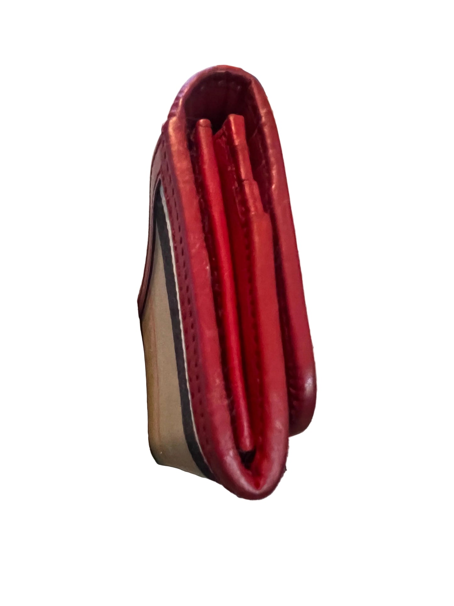 Burberry Red Check and Leather Wallet