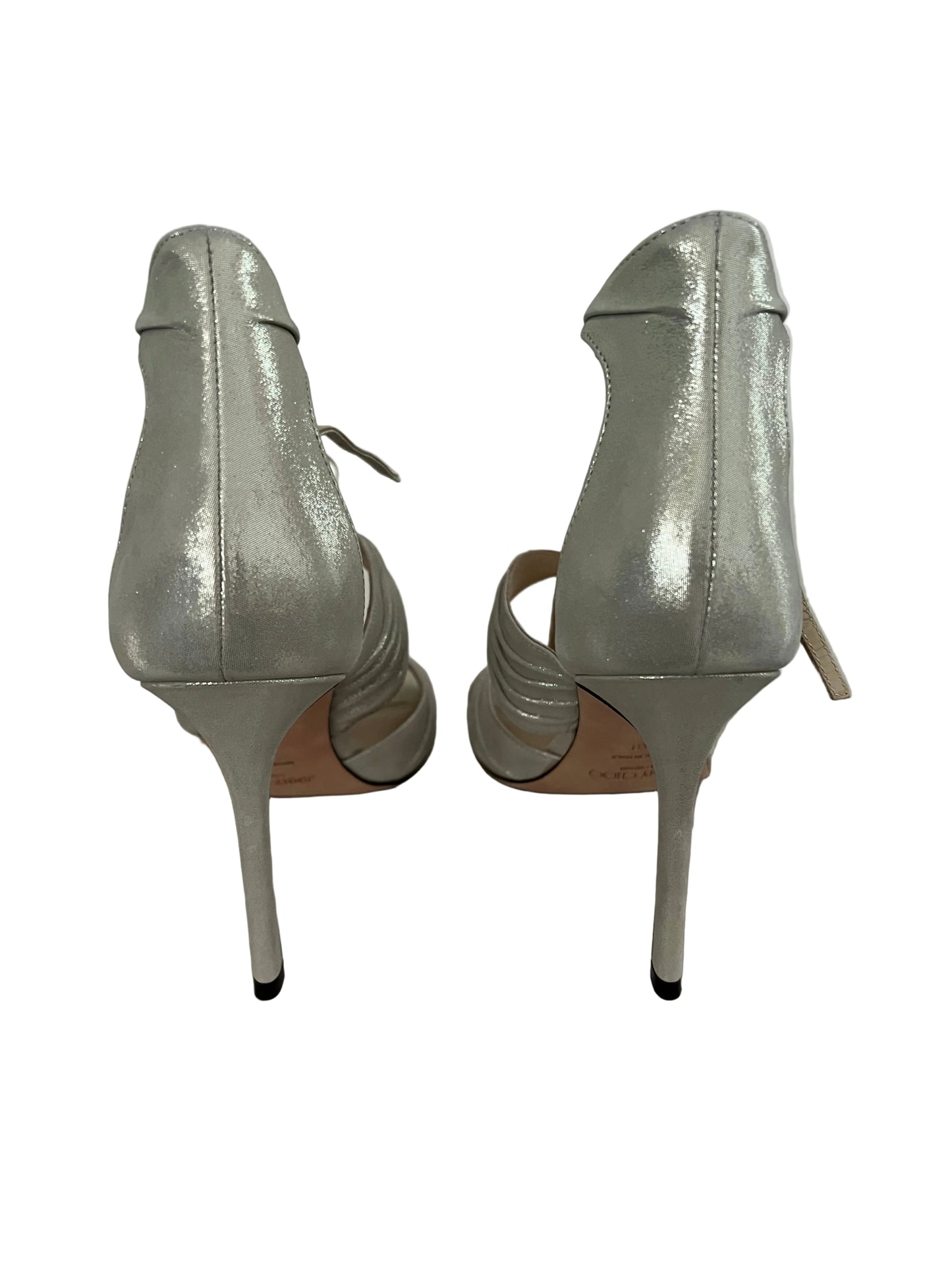 Jimmy Choo Champagne/White Pearl Strap Heels