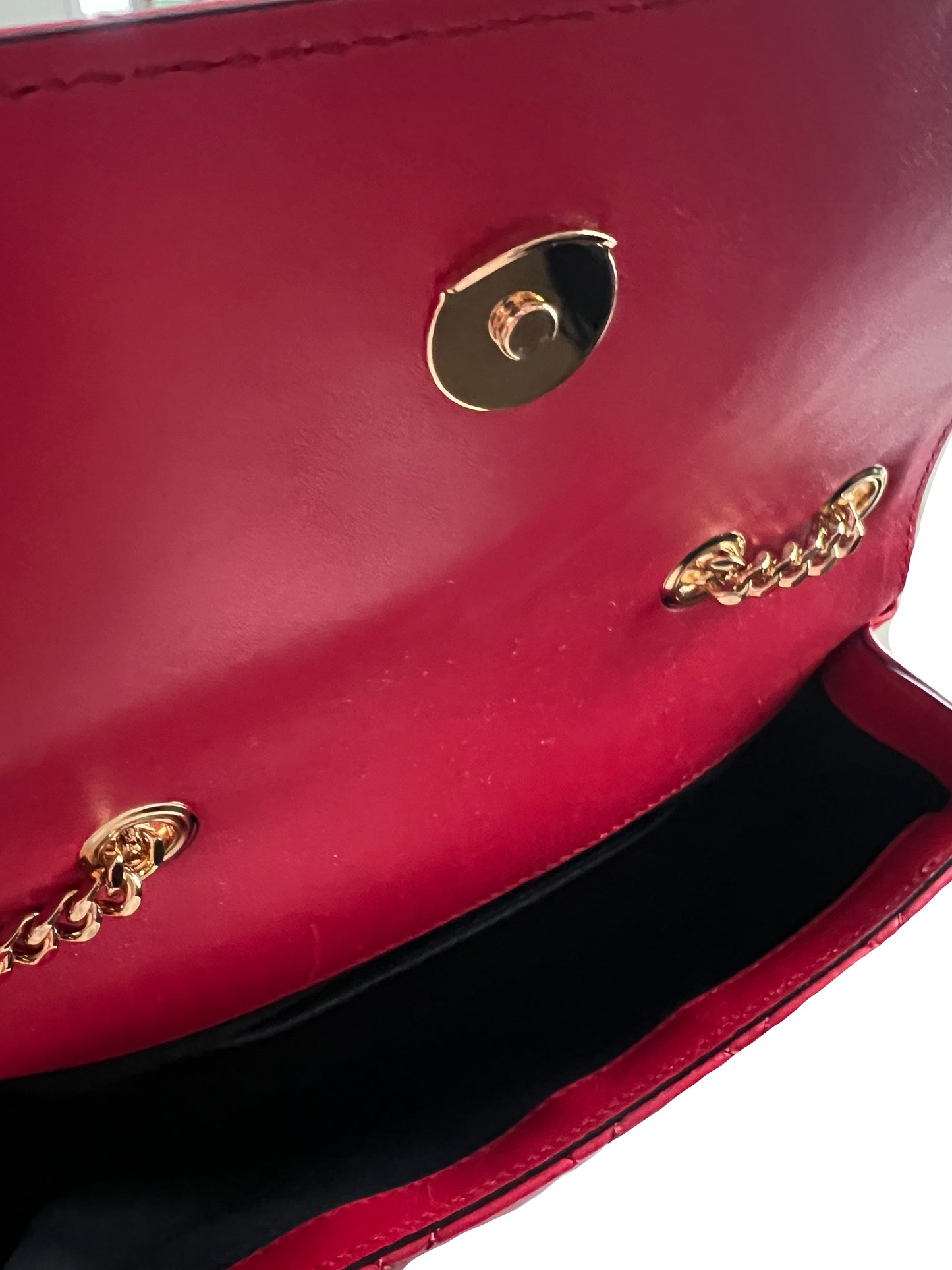 Versace Red Quilted Leather Medusa Shoulder Bag