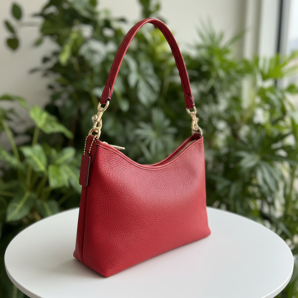 Coach Red Pebbled Leather Laurel