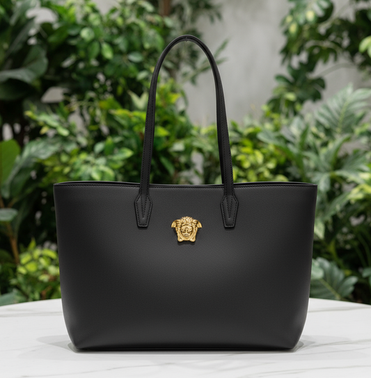 Versace Leather Tote with Pouch