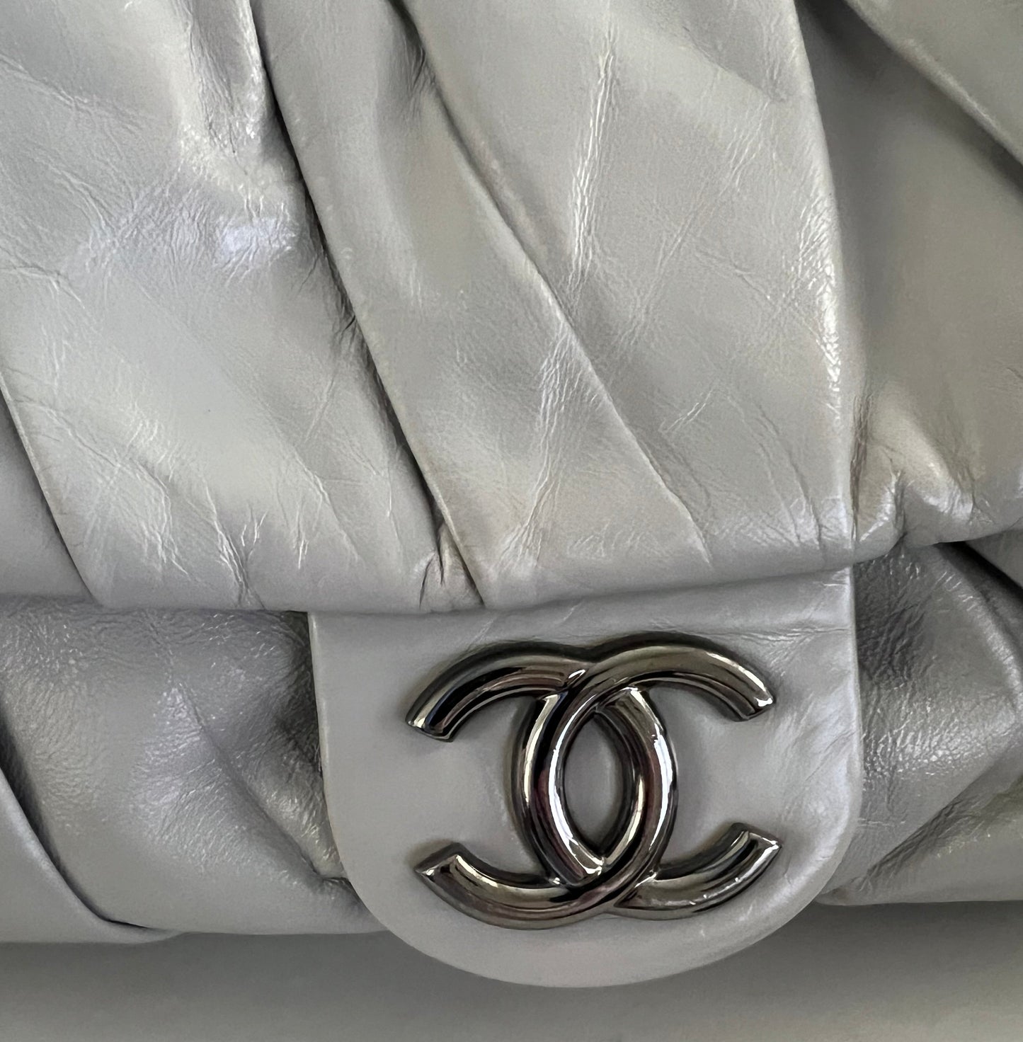 Chanel Glazed Crinkled Calfskin Maxi Twist Flap Bag