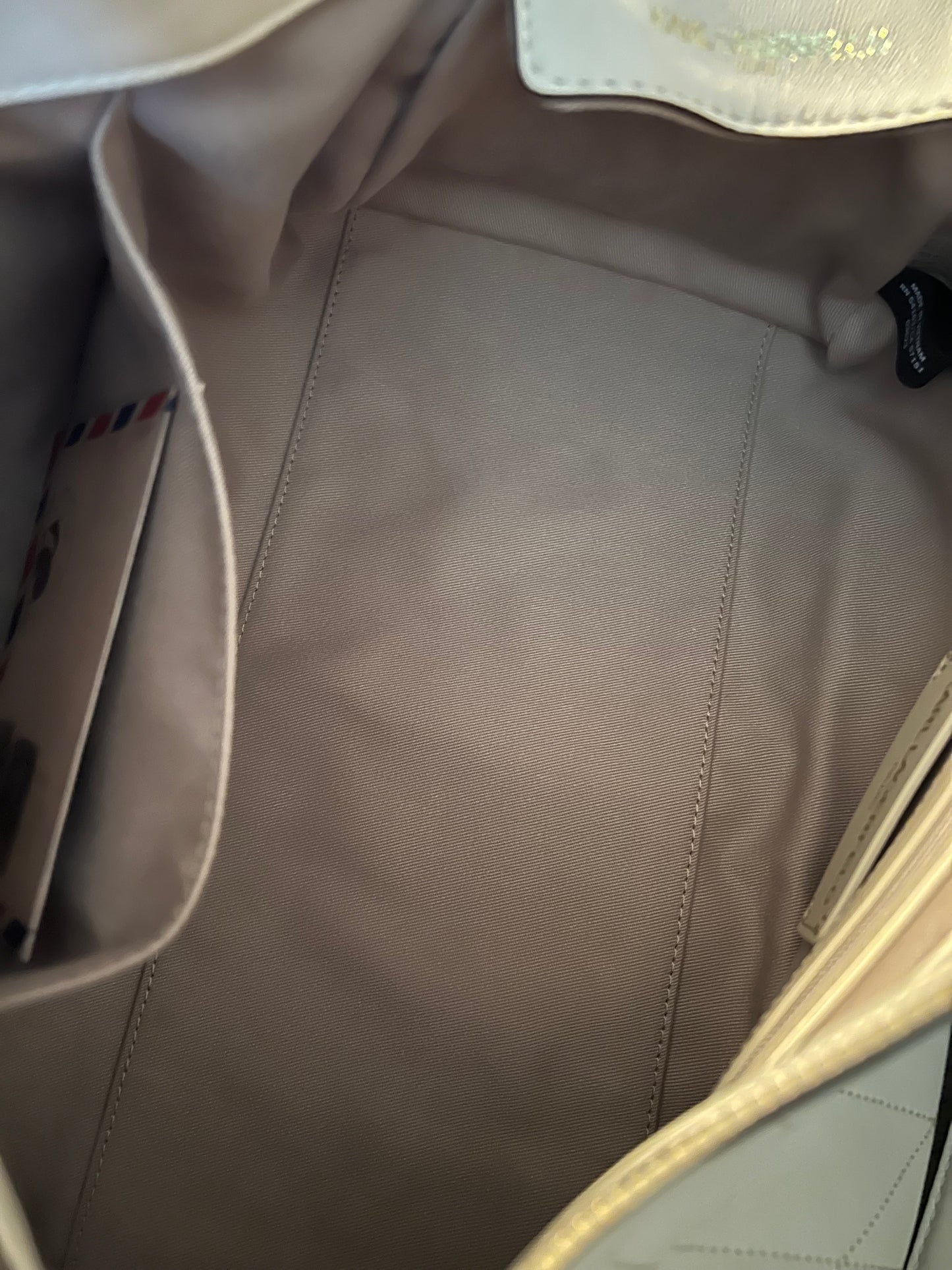 Karl Lagerfeld Beige Leather Lafayette Satchel