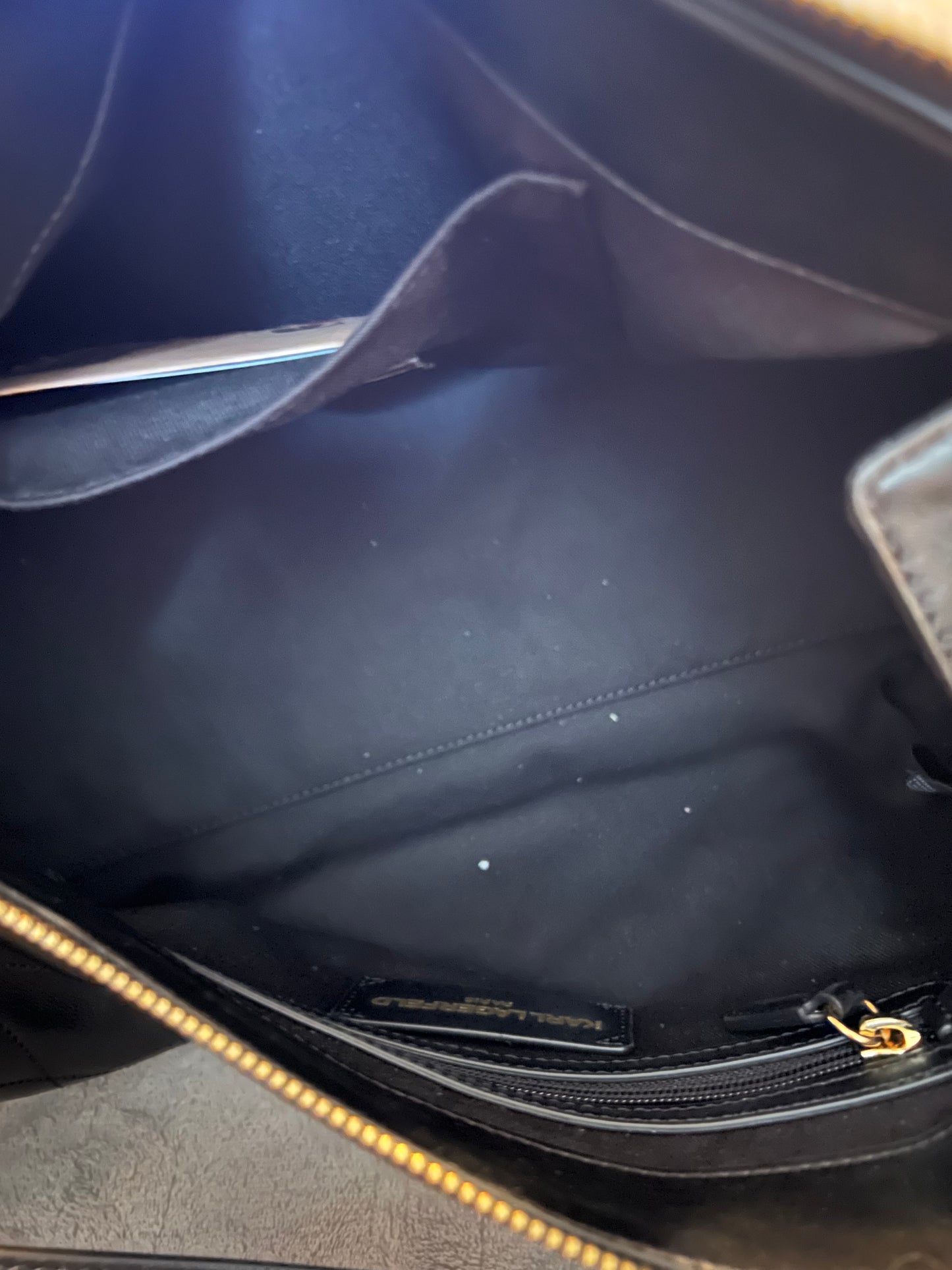 Karl Lagerfeld Black Leather Lafayette Satchel