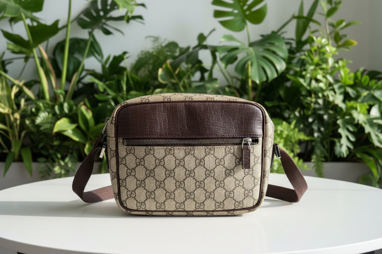 Gucci Monogram Coated Canvas Crossbody