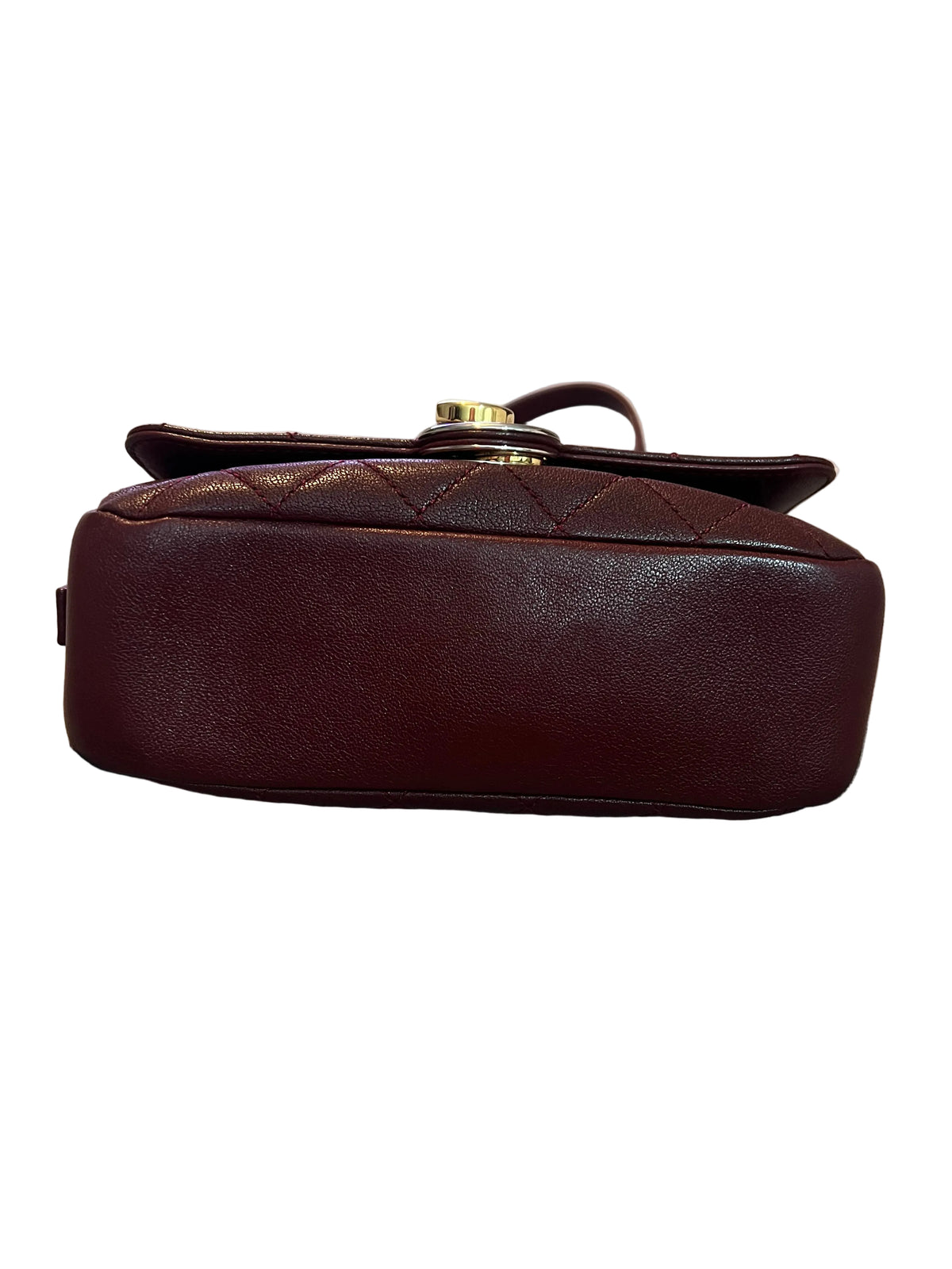 Chanel Burgundy Lambskin Two-Toned Flap Camera Bag