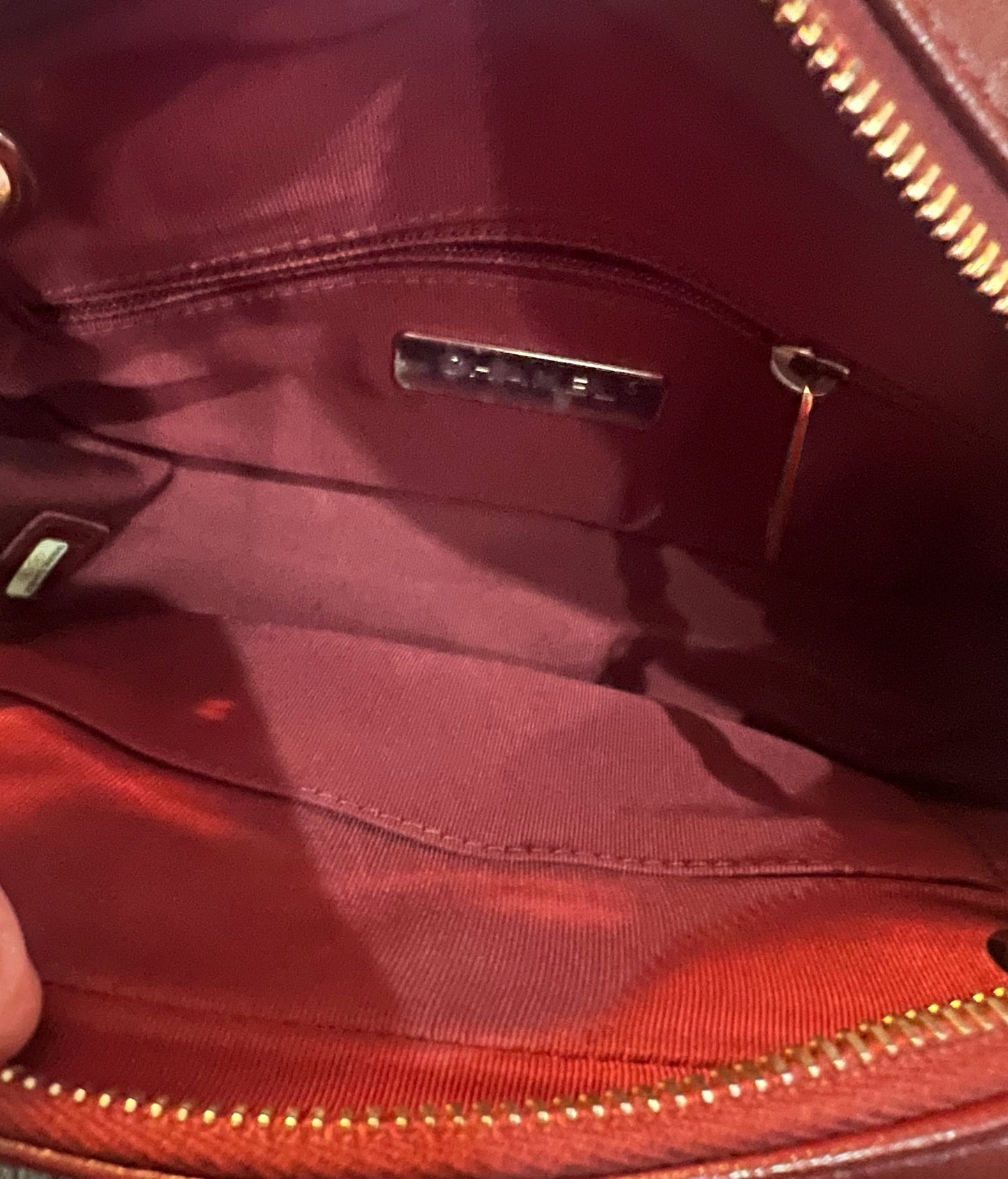 Chanel Burgundy Lambskin Two-Toned Flap Camera Bag