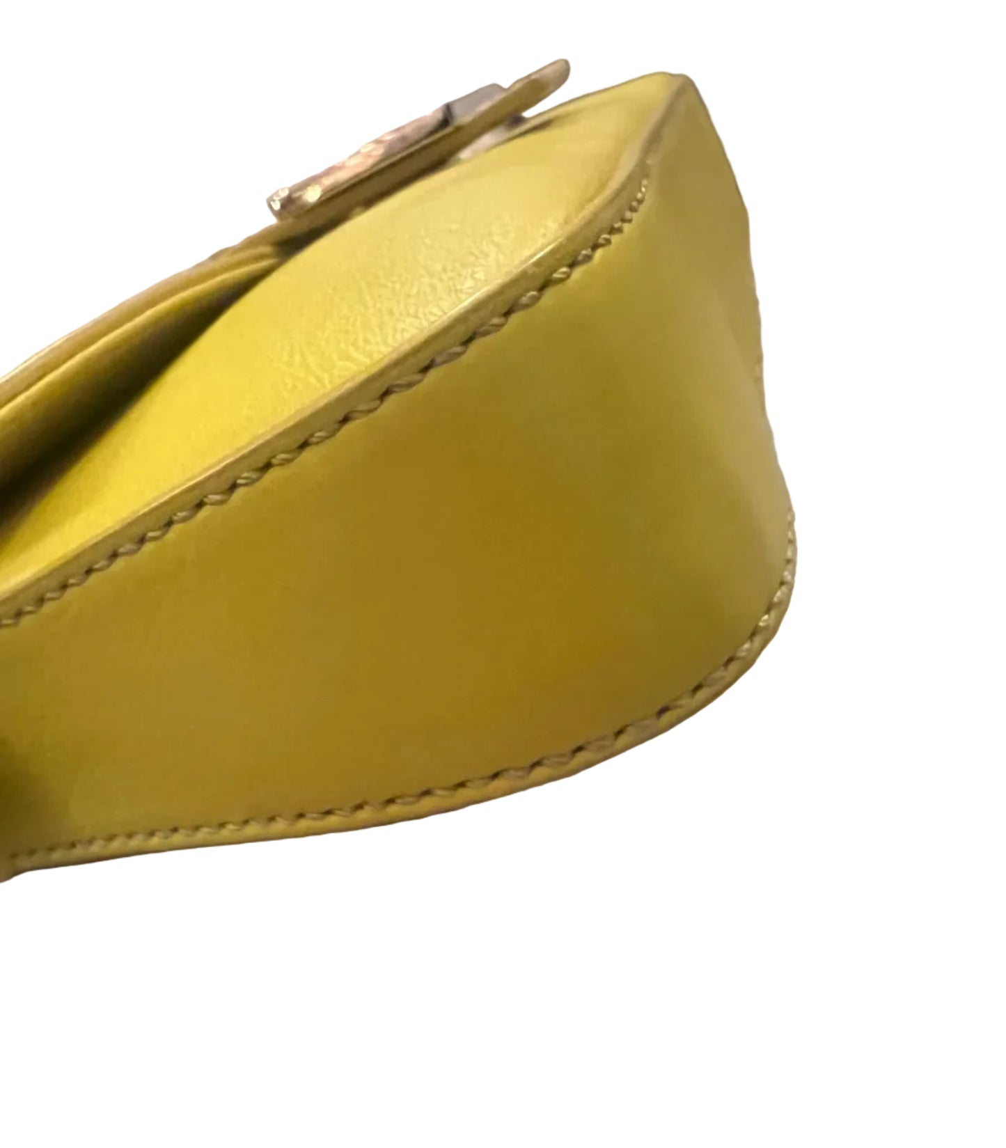 Fendi Green Yellow Leather Baguette