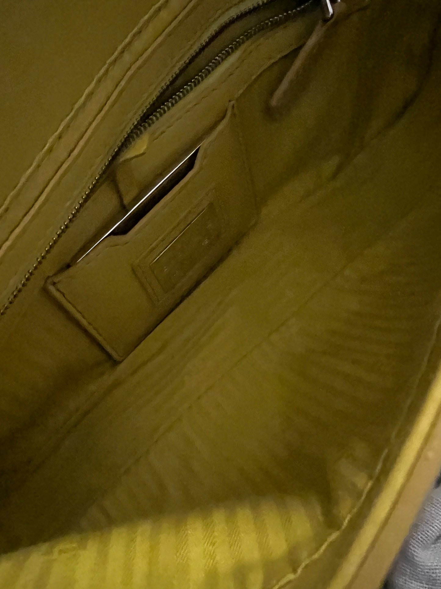 Fendi Green Yellow Leather Baguette