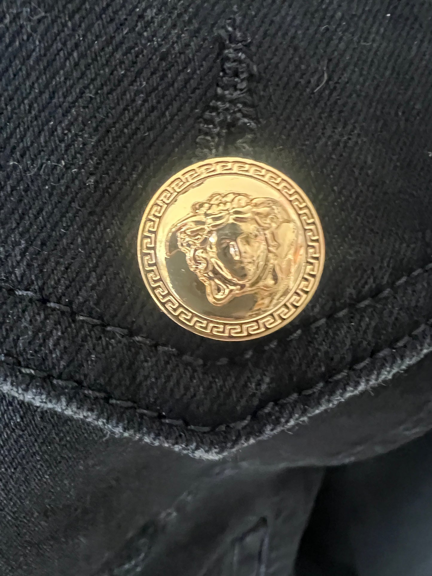 Versace Black Denim Jacket with Baroque