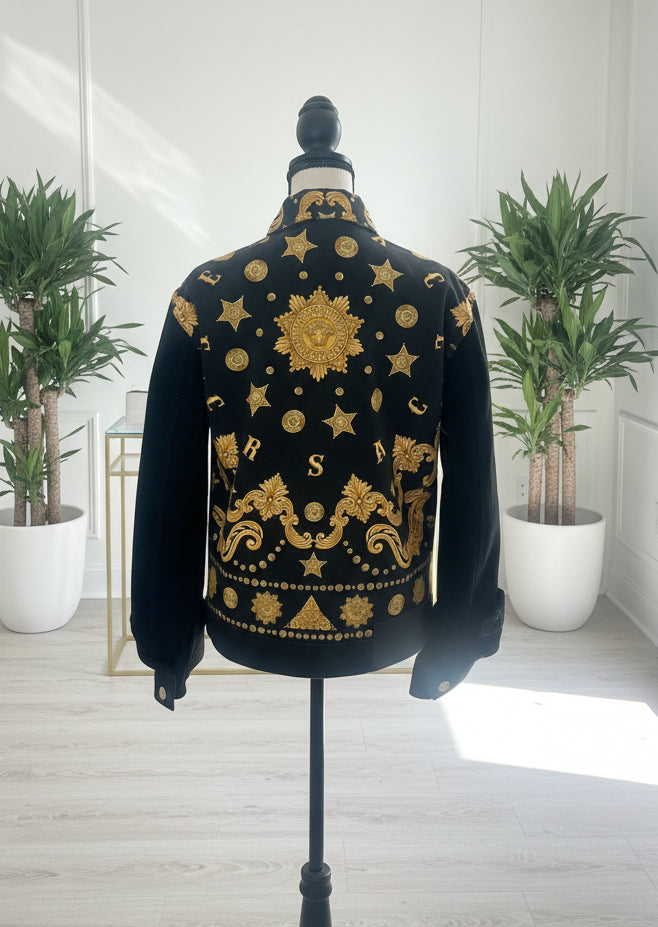 Versace Black Denim Jacket with Baroque