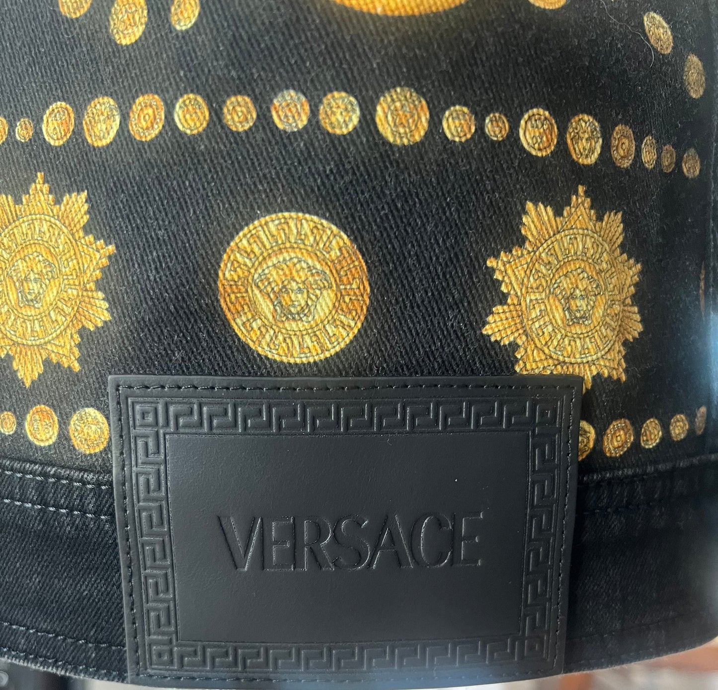 Versace Black Denim Jacket with Baroque