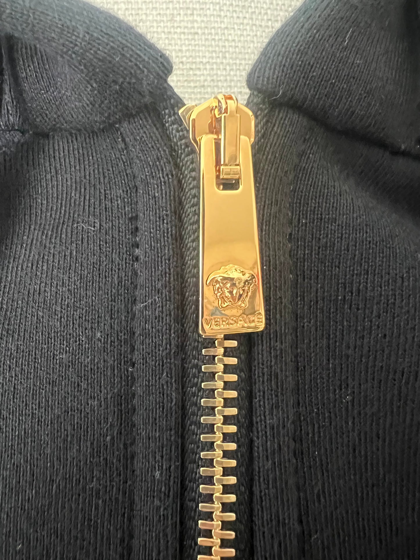 Versace Cropped Grecca Zip-Up Hoodie