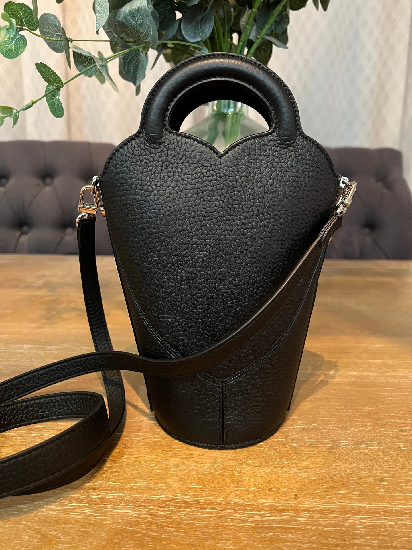 Tiffany & Co. Return to Tiffany Black Leather Bag
