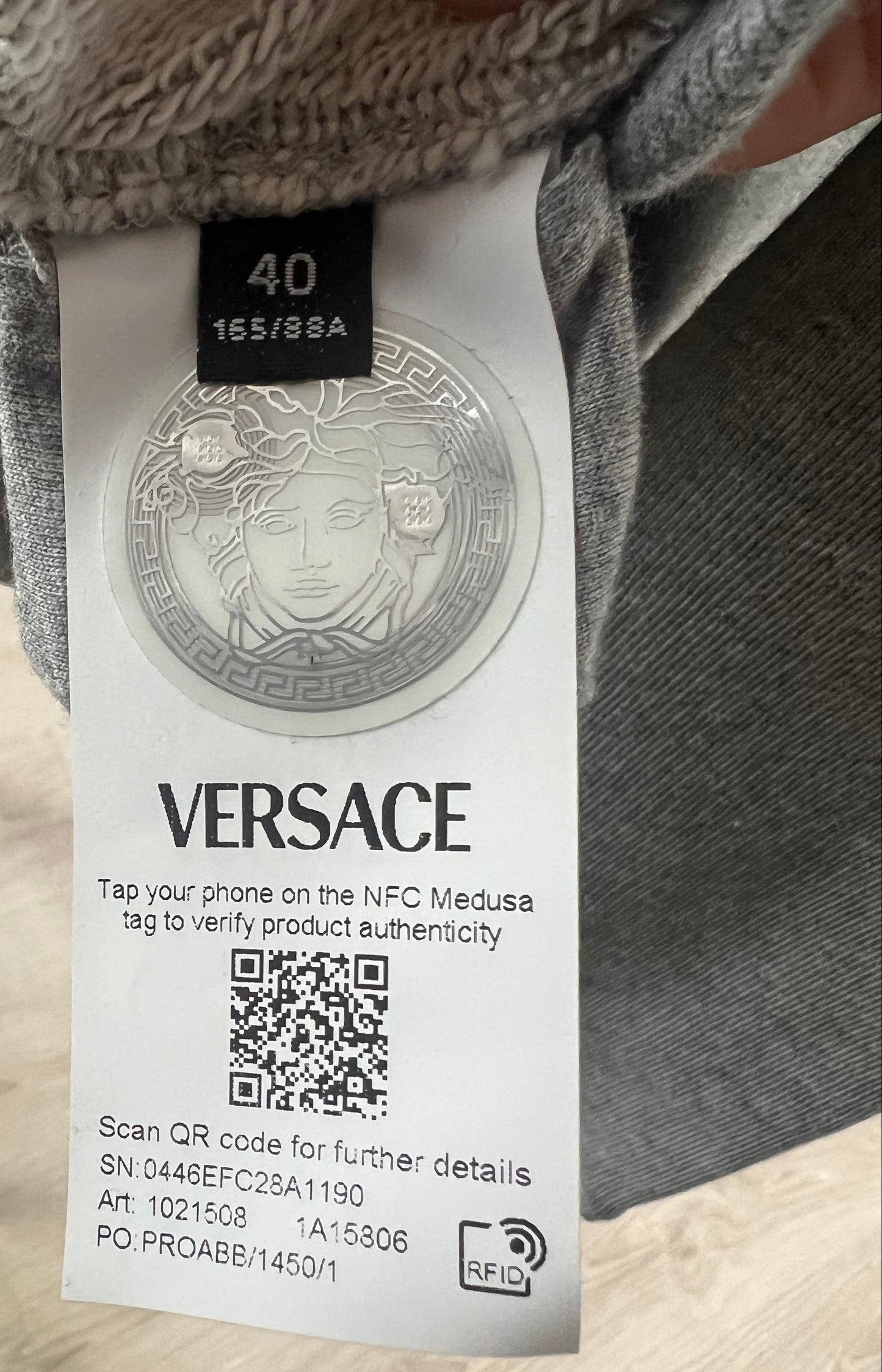 Versace Gray Hoodie - Greed & Leopard Print Logo