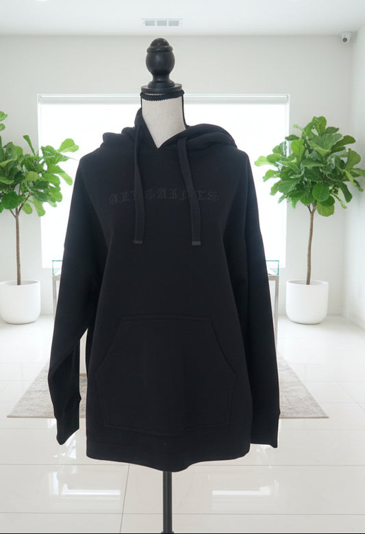 ALL Saints Black Fleece Oversized Hoodie