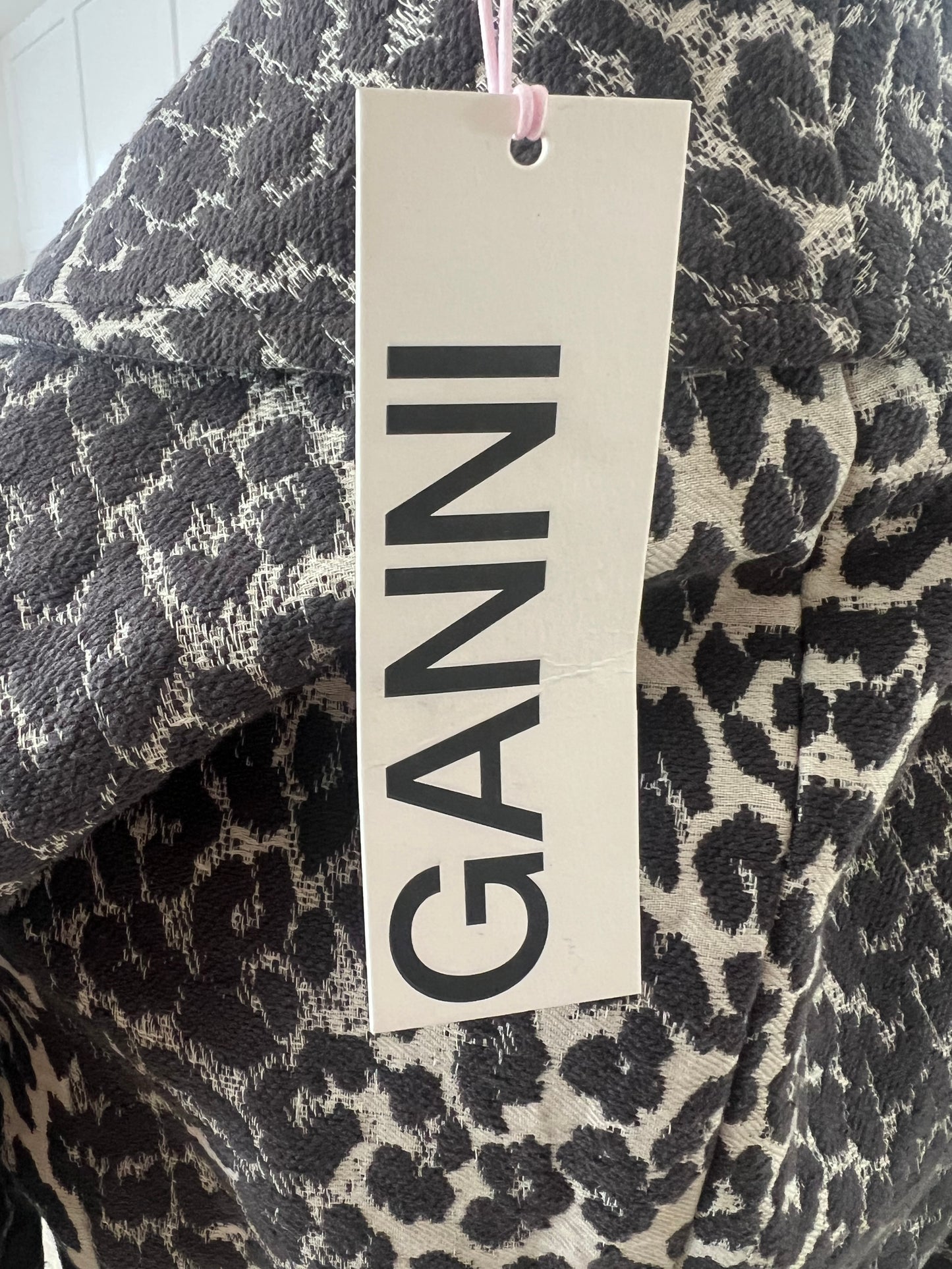 Ganni Leopard Print Cropped Jacket