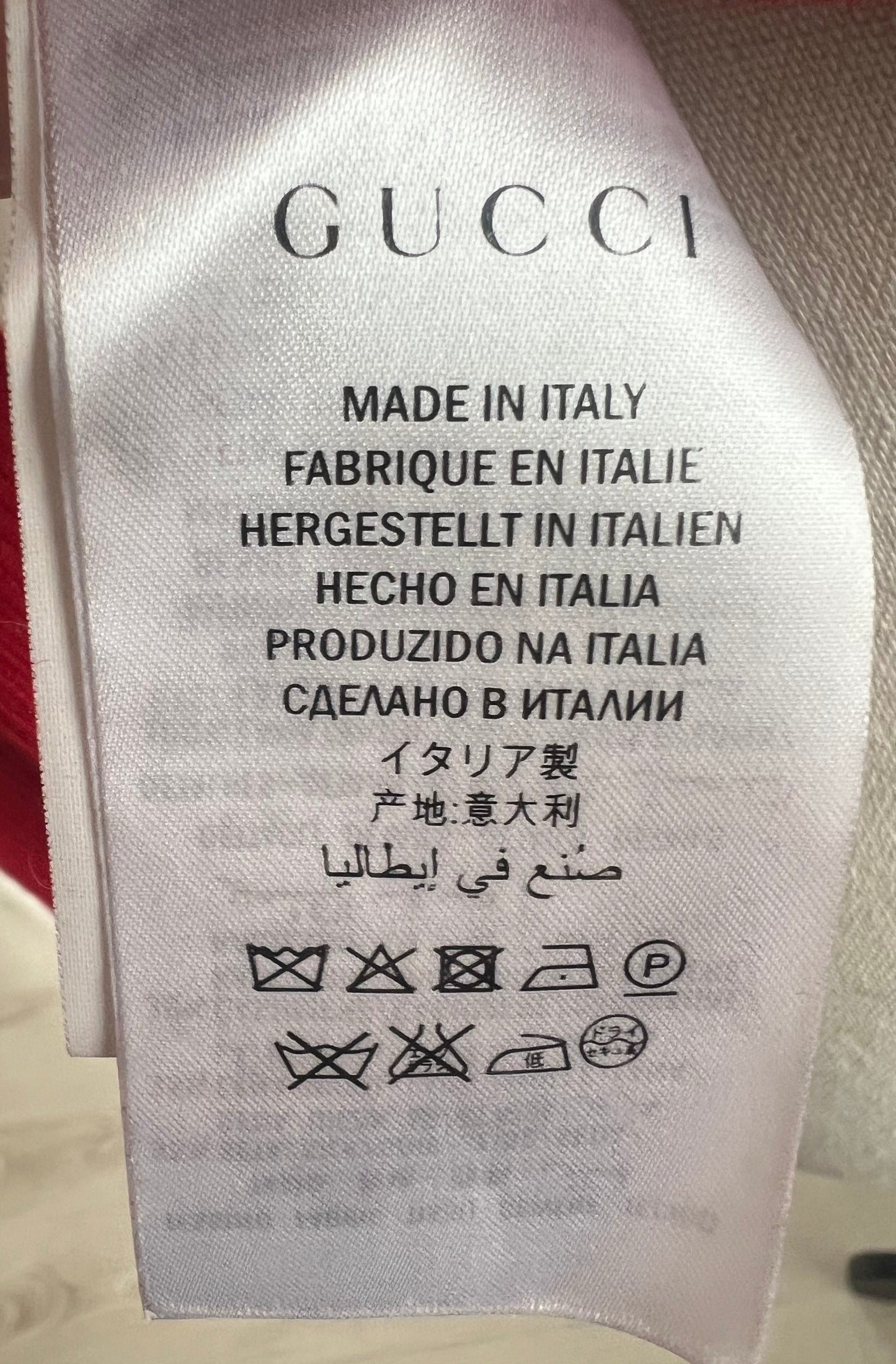 Gucci Red & Navy Ribbed Cardigan Logo Buttons